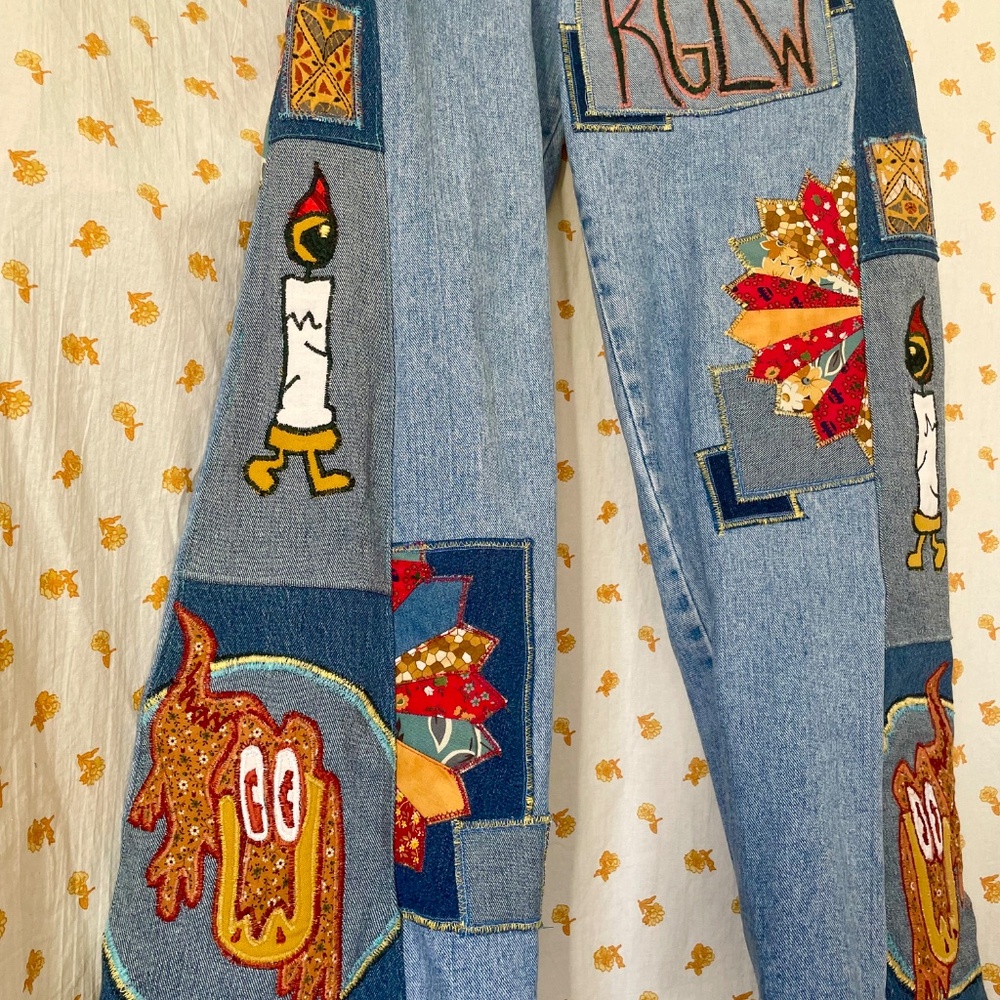 King Gizzard Upcycled Vintage Wrangler Jeans - Picture 3 of 12